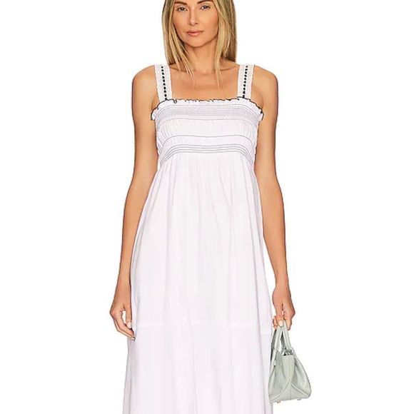 🌟🌟NWT 🌟🌟1.STATE™ Topstiched Smocked Bodice Maxi Dress - size L - Picture 4 of 8